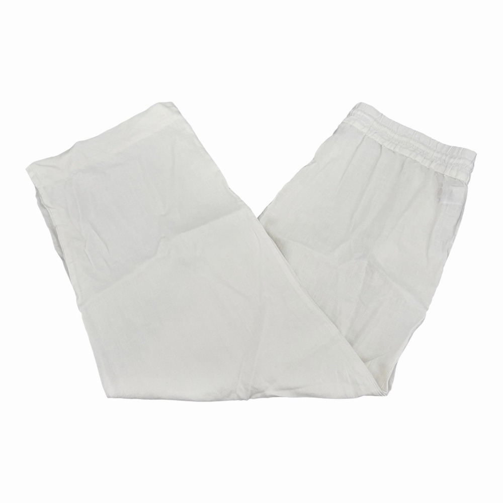 Tommy Bahama Two Palms White Linen Drawstring Wide Leg Pants Size XL NWOT Beach